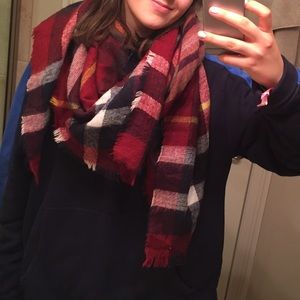 Zara Red Plaid Scarf